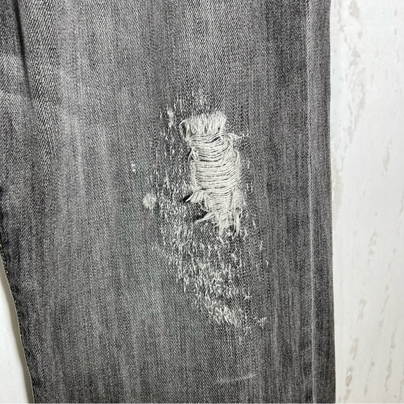 Ed Hardy Straight Leg Y2K Distressed Destroyed Embroidered Denim Jeans Size 36 - Picture 5 of 15